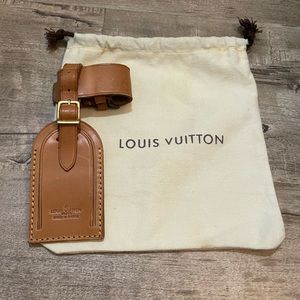 Vintage Louis Vuitton Luggage Tag + Cuff Vachetta Leather (2-piece)
